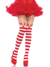 Rudolph Reindeer Striped Tights